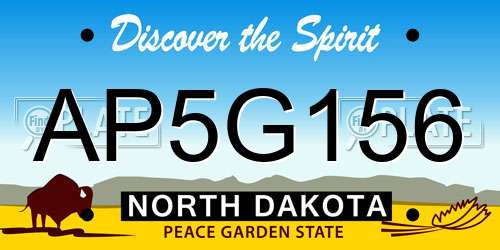 AP5G156 North Dakota License Plate