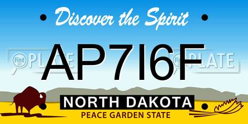 AP7I6F North Dakota License Plate