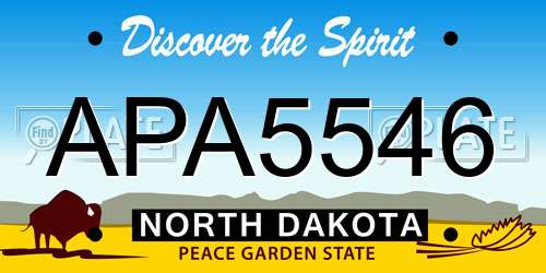 APA5546 North Dakota License Plate