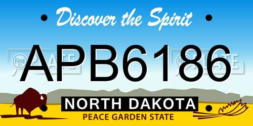 APB6186 North Dakota License Plate