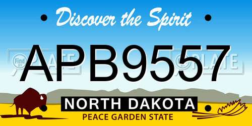APB9557 North Dakota License Plate