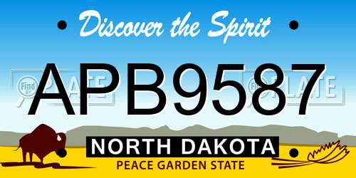APB9587 North Dakota License Plate