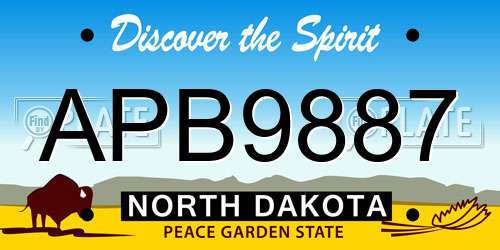 APB9887 North Dakota License Plate