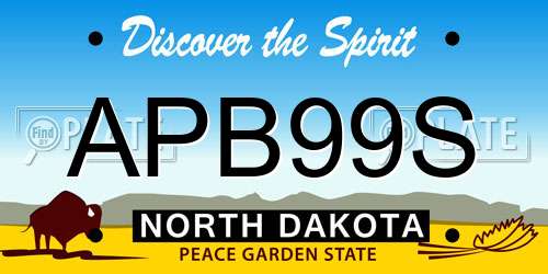 APB99S North Dakota License Plate