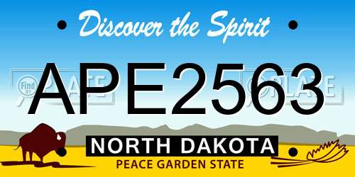 APE2563 North Dakota License Plate