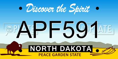 APF591 North Dakota License Plate