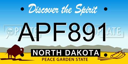 APF891 North Dakota License Plate