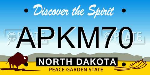 APKM70 North Dakota License Plate
