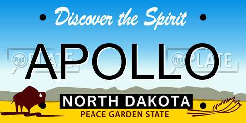 APOLLO North Dakota License Plate