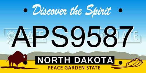 APS9587 North Dakota License Plate