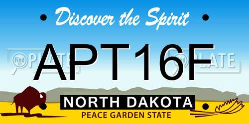 APT16F North Dakota License Plate