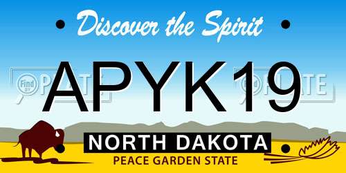 APYK19 North Dakota License Plate