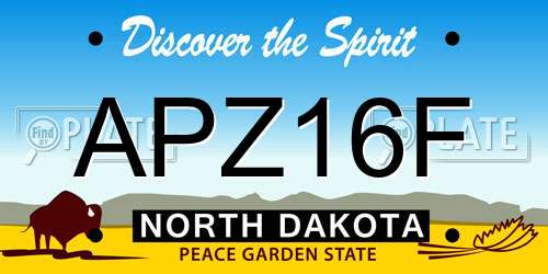 APZ16F North Dakota License Plate