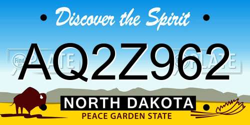 AQ2Z962 North Dakota License Plate