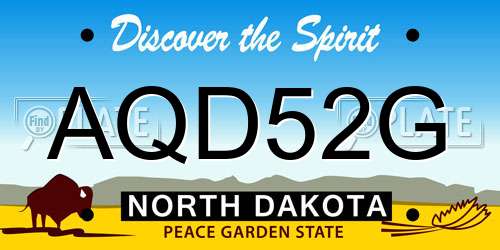 AQD52G North Dakota License Plate