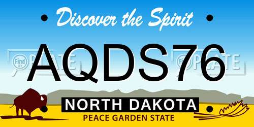 AQDS76 North Dakota License Plate