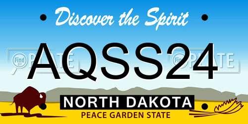 AQSS24 North Dakota License Plate