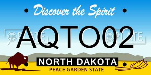 AQTO02 North Dakota License Plate