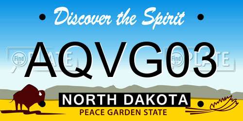 AQVG03 North Dakota License Plate