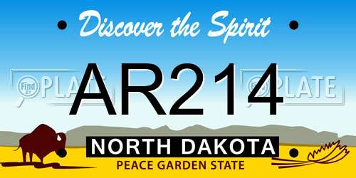 AR214 North Dakota License Plate