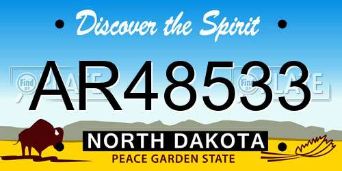 AR48533 North Dakota License Plate