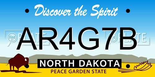 AR4G7B North Dakota License Plate