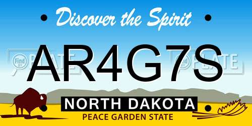 AR4G7S North Dakota License Plate