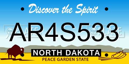 AR4S533 North Dakota License Plate