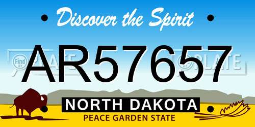 AR57657 North Dakota License Plate