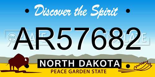 AR57682 North Dakota License Plate