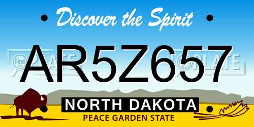 AR5Z657 North Dakota License Plate