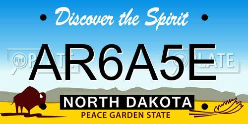 AR6A5E North Dakota License Plate