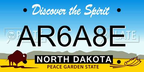 AR6A8E North Dakota License Plate