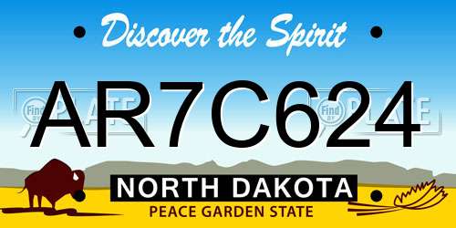AR7C624 North Dakota License Plate