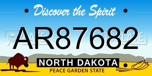 AR87682 North Dakota License Plate