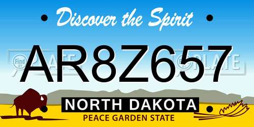 AR8Z657 North Dakota License Plate