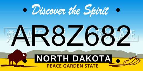 AR8Z682 North Dakota License Plate