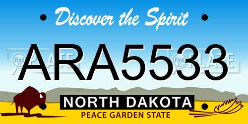 ARA5533 North Dakota License Plate