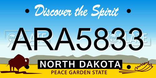ARA5833 North Dakota License Plate