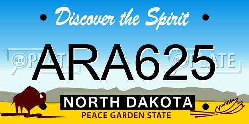 ARA625 North Dakota License Plate