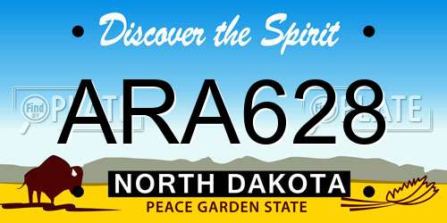 ARA628 North Dakota License Plate