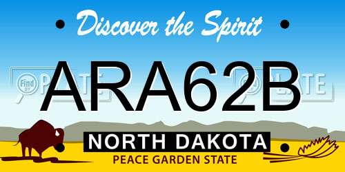 ARA62B North Dakota License Plate