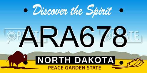 ARA678 North Dakota License Plate