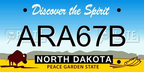 ARA67B North Dakota License Plate