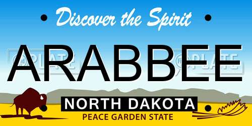 ARABBEE North Dakota License Plate