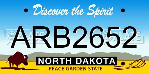 ARB2652 North Dakota License Plate