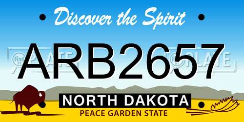 ARB2657 North Dakota License Plate