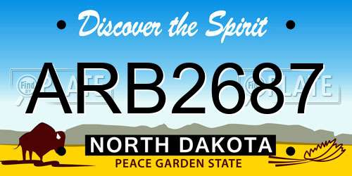 ARB2687 North Dakota License Plate