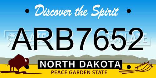 ARB7652 North Dakota License Plate