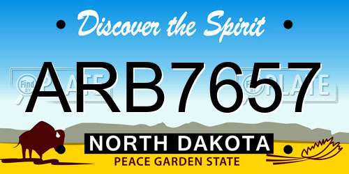 ARB7657 North Dakota License Plate